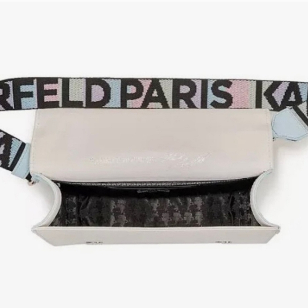 ✨️🩵 Karl Lagerfeld top handle Simone Flap Crossbody satchel Bag Pastel Dot ✨️💛 - Picture 5 of 7